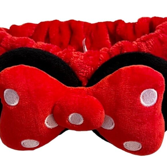 The Creme Shop x Disney Minnie Mouse NWOB Set of 2 Spa Plush Headbands Red Pink - Picture 7 of 13